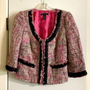 INC International Concepts Pink and Black Tweed Blazer very cute